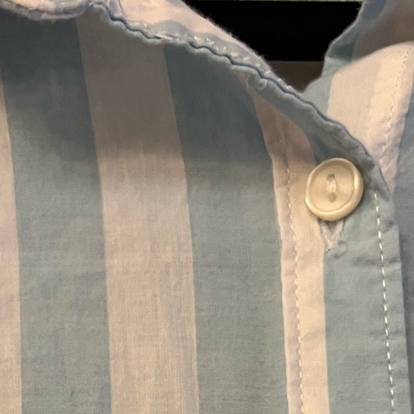 St. John’s Bay Light Blue & White Striped Cotton Shirt - Picture 5 of 11